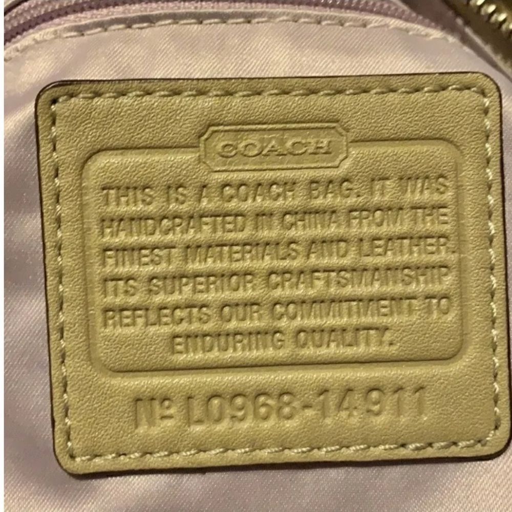 Coach Light Khaki Sand Kristin Signature Op Art Hobo Handbag 14911 Excellent - Picture 8 of 8